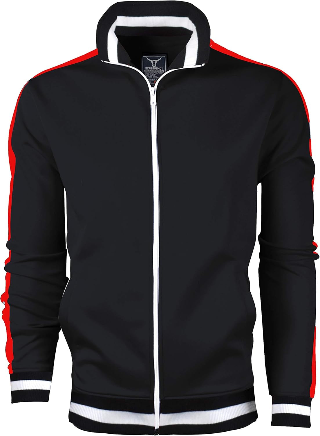 -Track Jacket Mens Urban Hip Hop Premium Track Jacket - Slim Fit Side Taping Sportswear Urbanwear Streetwear Top - Zayd’s Department Store