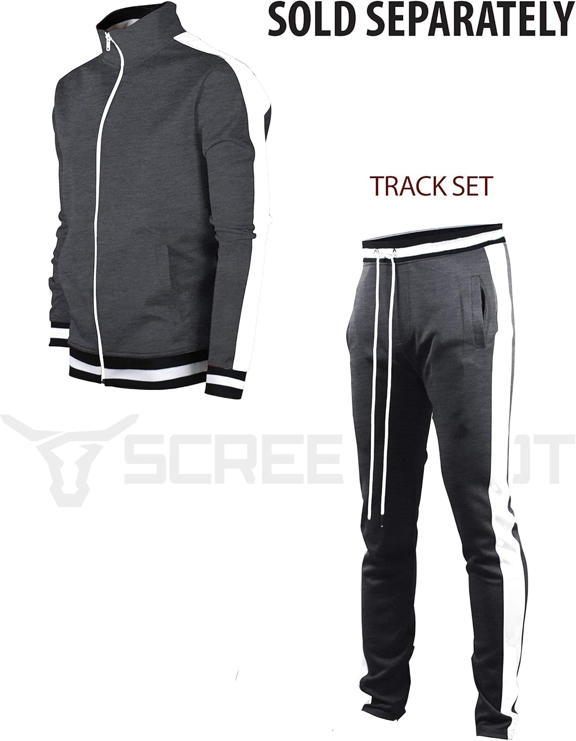-Track Jacket Mens Urban Hip Hop Premium Track Jacket - Slim Fit Side Taping Sportswear Urbanwear Streetwear Top - Zayd’s Department Store