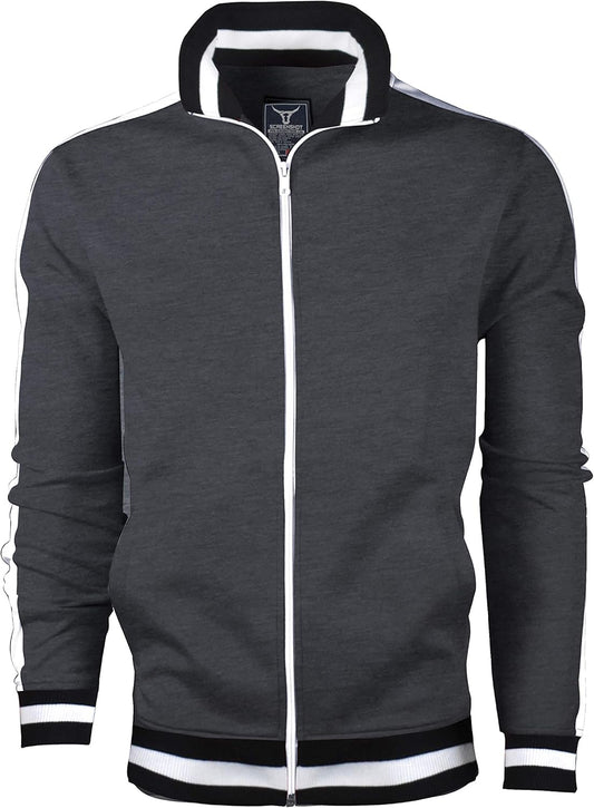 -Track Jacket Mens Urban Hip Hop Premium Track Jacket - Slim Fit Side Taping Sportswear Urbanwear Streetwear Top - Zayd’s Department Store
