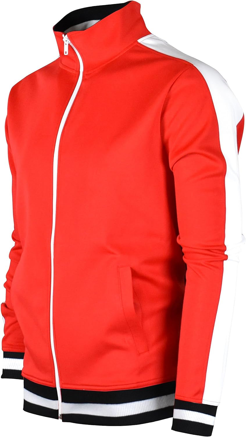 -Track Jacket Mens Urban Hip Hop Premium Track Jacket - Slim Fit Side Taping Sportswear Urbanwear Streetwear Top - Zayd’s Department Store