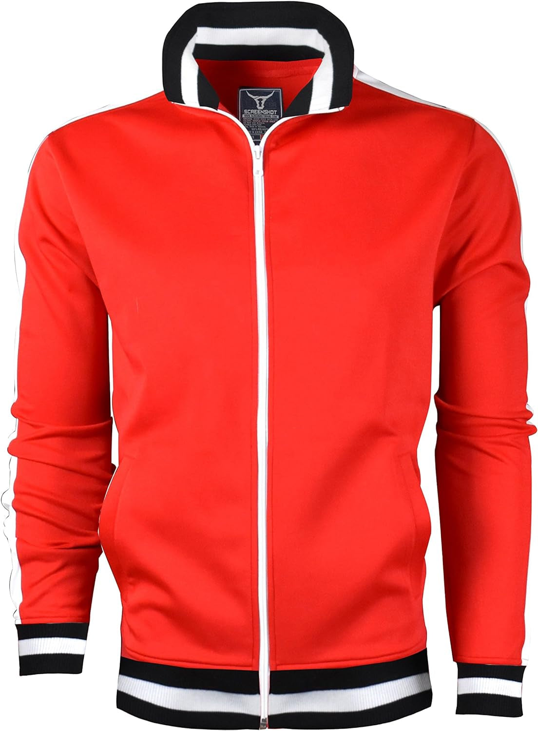 -Track Jacket Mens Urban Hip Hop Premium Track Jacket - Slim Fit Side Taping Sportswear Urbanwear Streetwear Top - Zayd’s Department Store