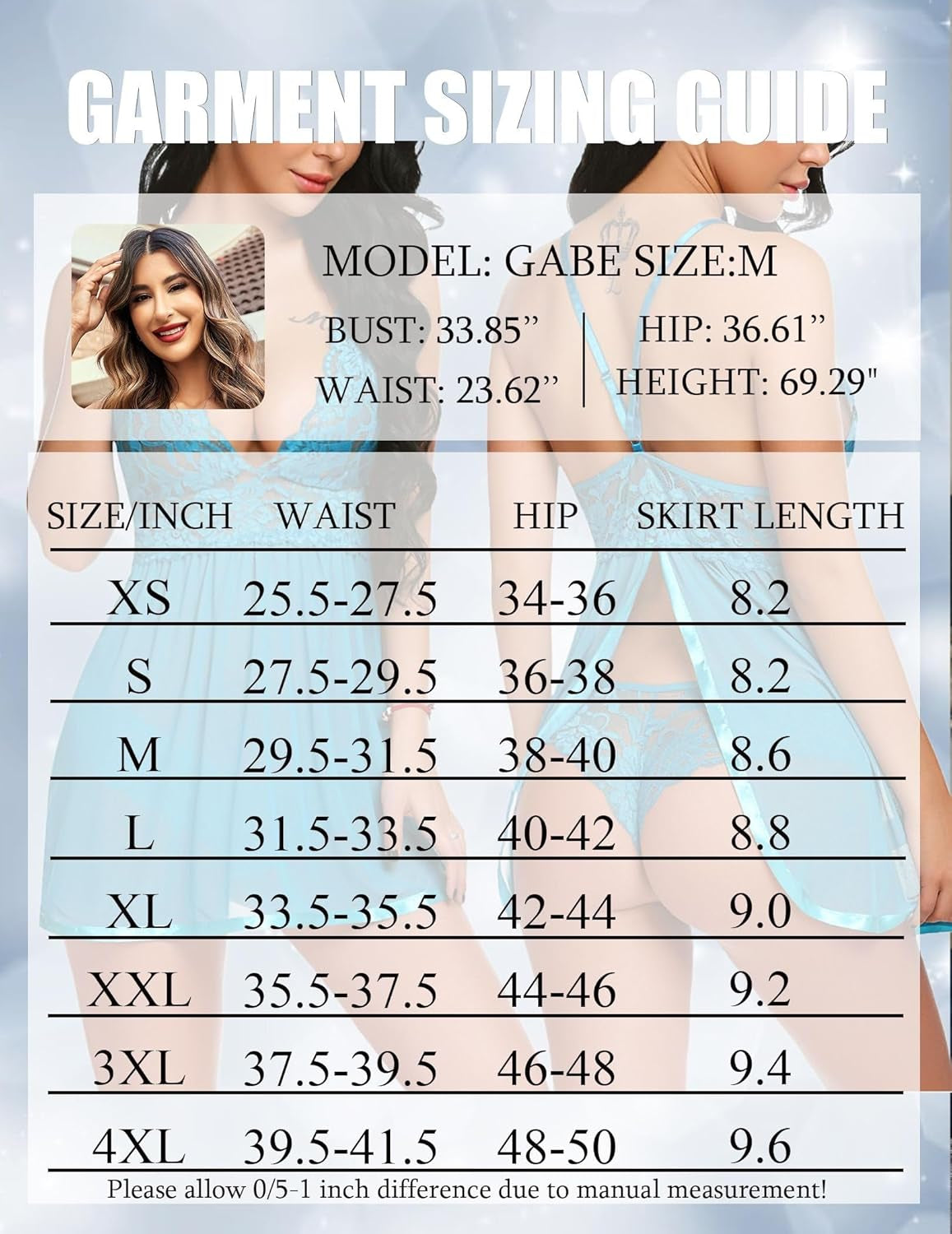 Women Lingerie Lace Babydoll Strap Chemise Halter Teddy V Neck Mesh Nightgown - Zayd’s Department Store