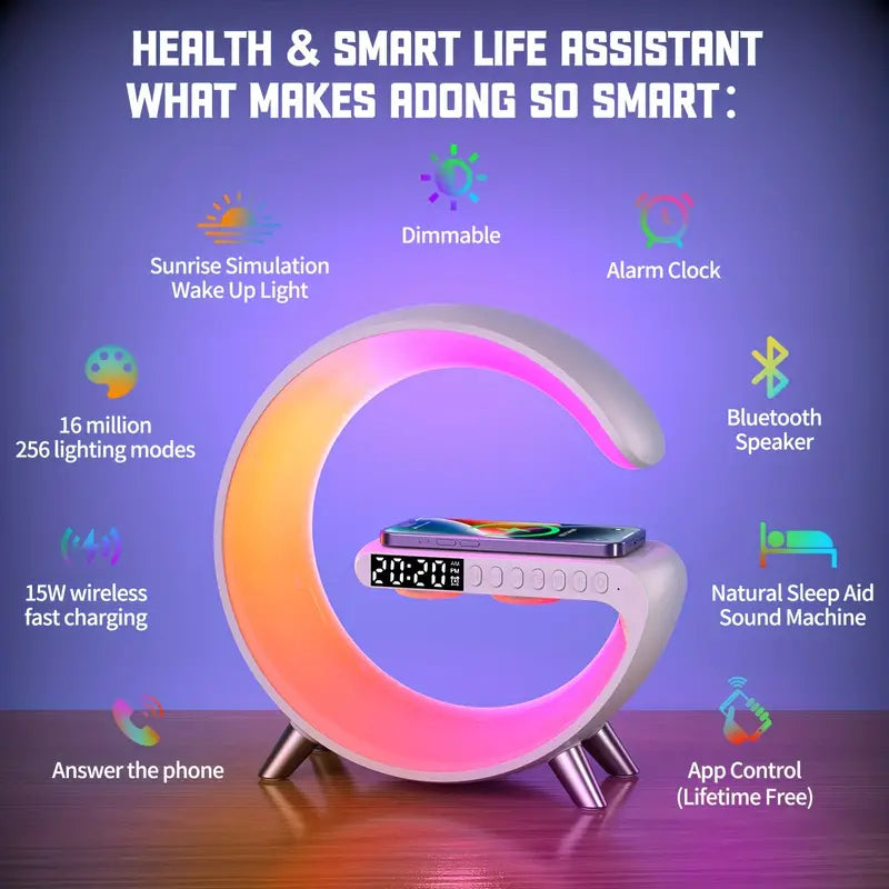 Sunrise Alarm Clock with 15W Wireless Charger & RGB Light - Zayd’s Department Store