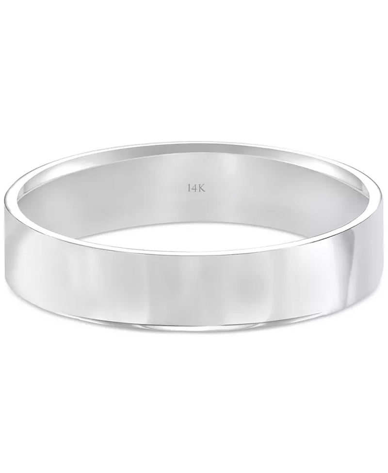 Men'S Flat Profile Comfort Fit Wedding Band in 14K Gold - Zayd’s Department Store