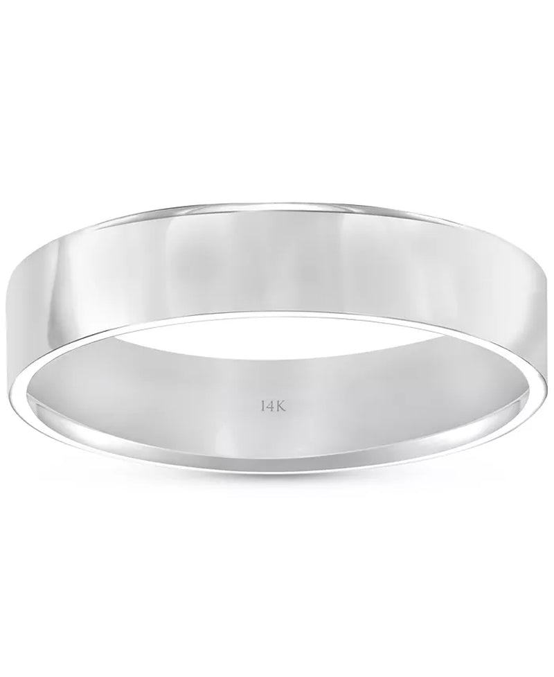 Men'S Flat Profile Comfort Fit Wedding Band in 14K Gold - Zayd’s Department Store