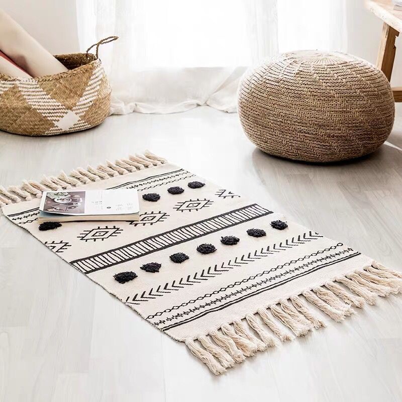 Retro Bohemian Hand Woven Tassel Carpet Rug - Zayd’s Department Store
