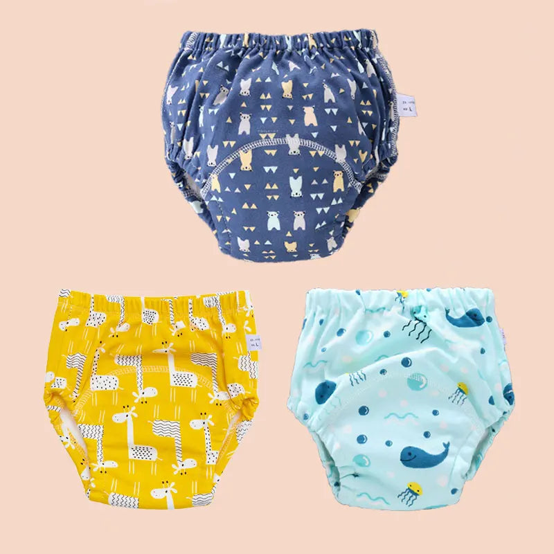 Baby Reusable Potty Training Pants Toddler Cotton Ecological Cloth Diaper Panties Waterproof Washable Nappies Boy Girl Underwear