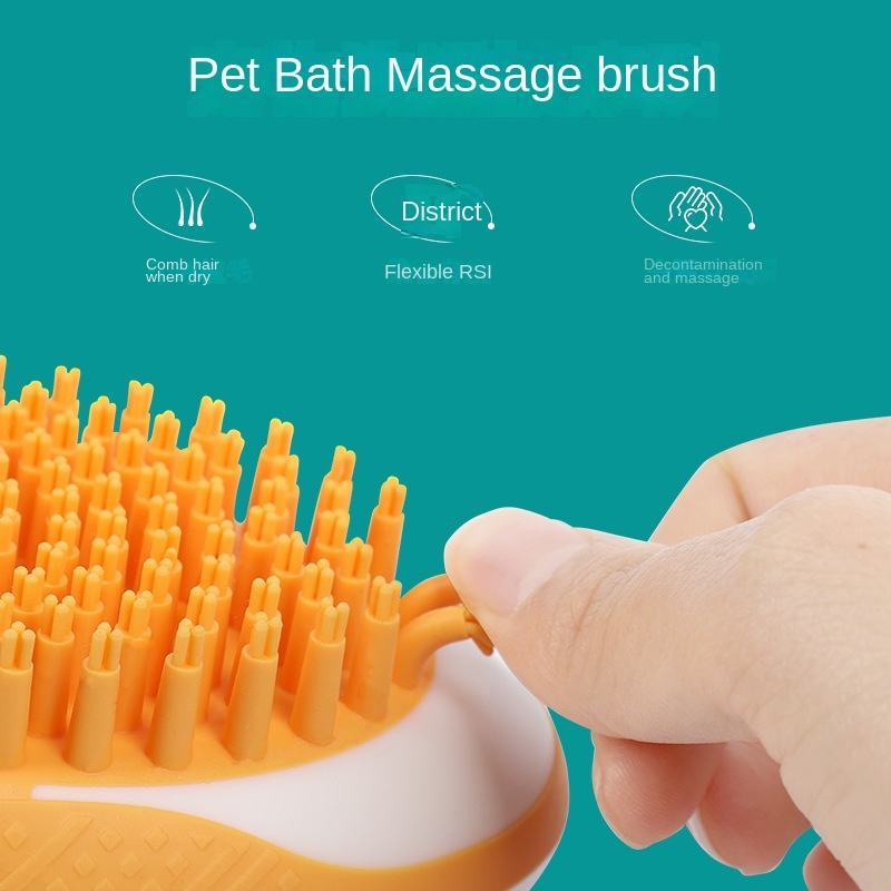 Brosse de bain pour chien et chat 2 en 1, peigne de massage pour animaux de compagnie, douche en silicone souple, toilettage des cheveux, outil de nettoyage pour chien, produits pour animaux de compagnie