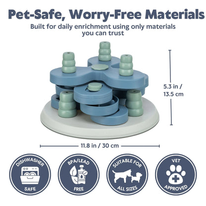 Dog Activity Flower Strategy Game, Level 3, Advanced Dog Puzzle Toy, Treat Dispenser