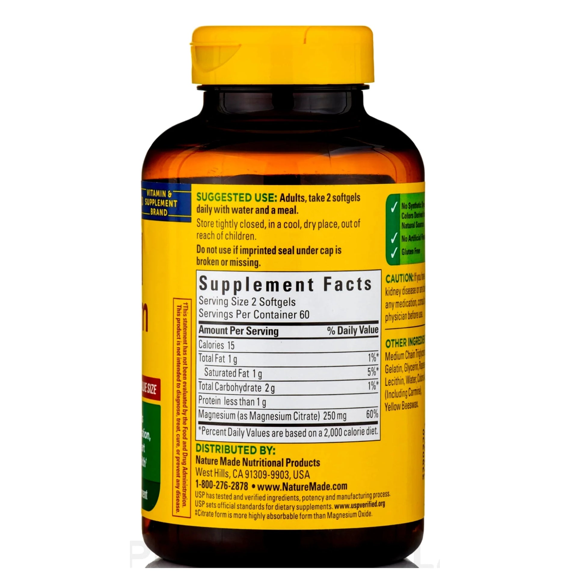 Nature Made Magnesium Citrate 250Mg Softgels (180 Ct.)