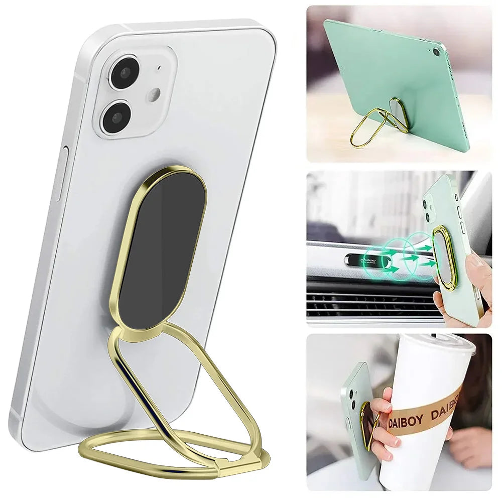 Ring Holder Multifunctional Rotatable Metal Folding Mobile Phone Holder Lazy Back Sticker Ring Buckle Holder Mobile Phone Tablet