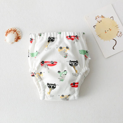 New Baby Waterproof Washable Training Pants Cartoon Cotton Baby Diaper Infant Shorts Nappies Panties Nappy Changing Underwear
