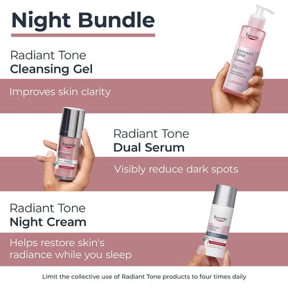 Radiant Tone Night Skin Routine Bundle, Variety Pack, 3 Items