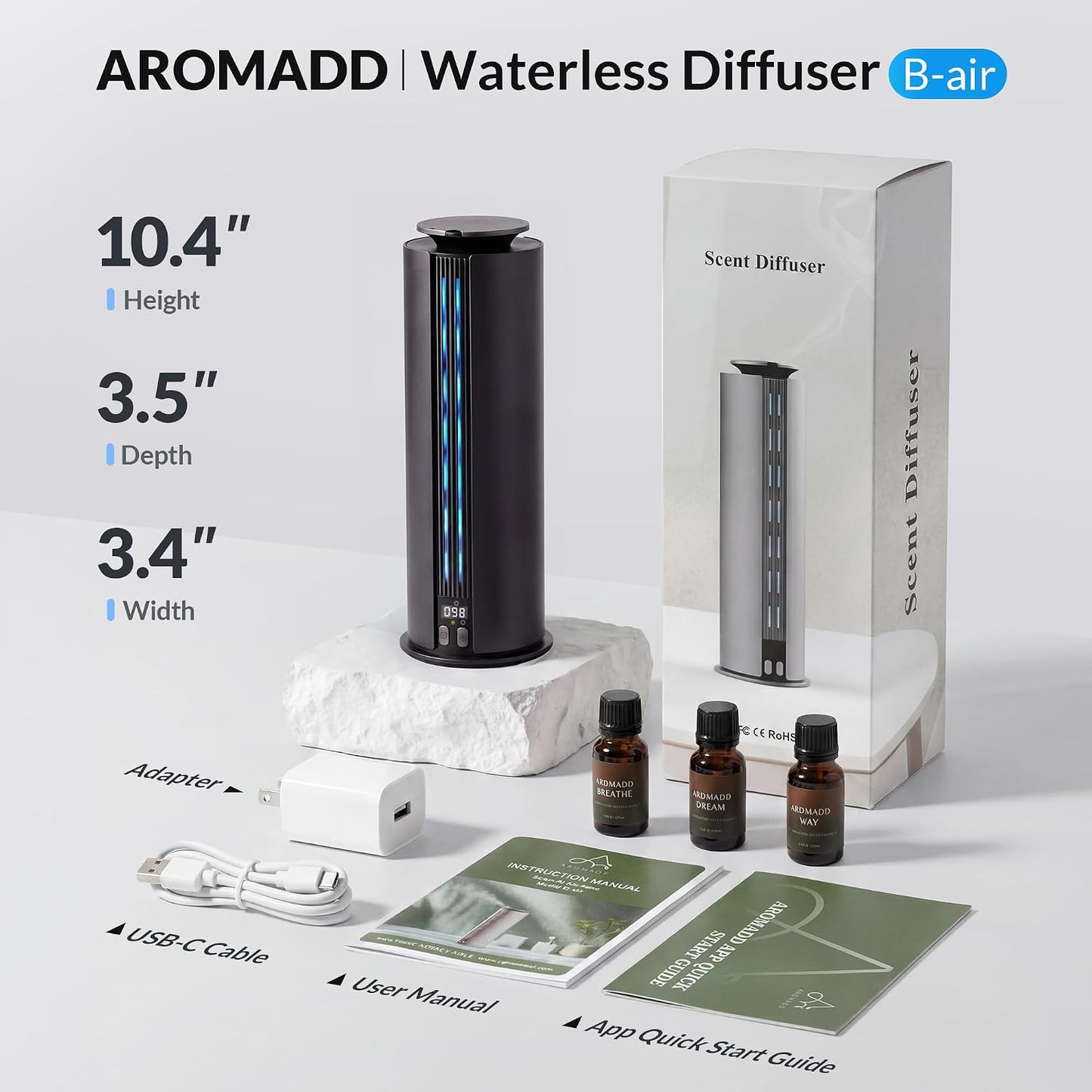 1700 Sq Ft Quiet Hotel Collection Diffuser, Waterless Diffuser