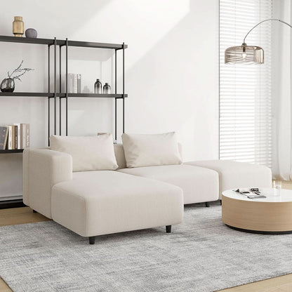 Soft Corduroy Sectional Sofa Set