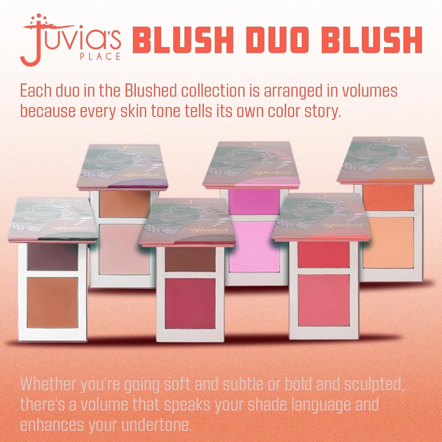 Duo Blush Vol 6, Shimmer Glow Makeup Powder - All Skin Color