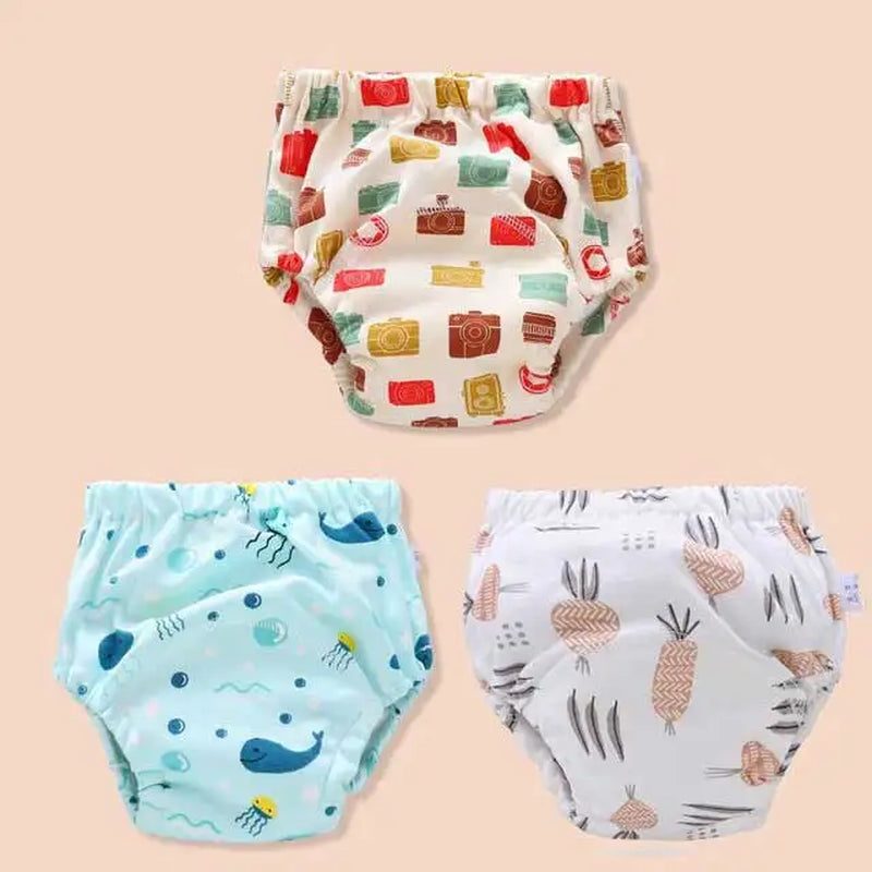 Baby Reusable Potty Training Pants Toddler Cotton Ecological Cloth Diaper Panties Waterproof Washable Nappies Boy Girl Underwear