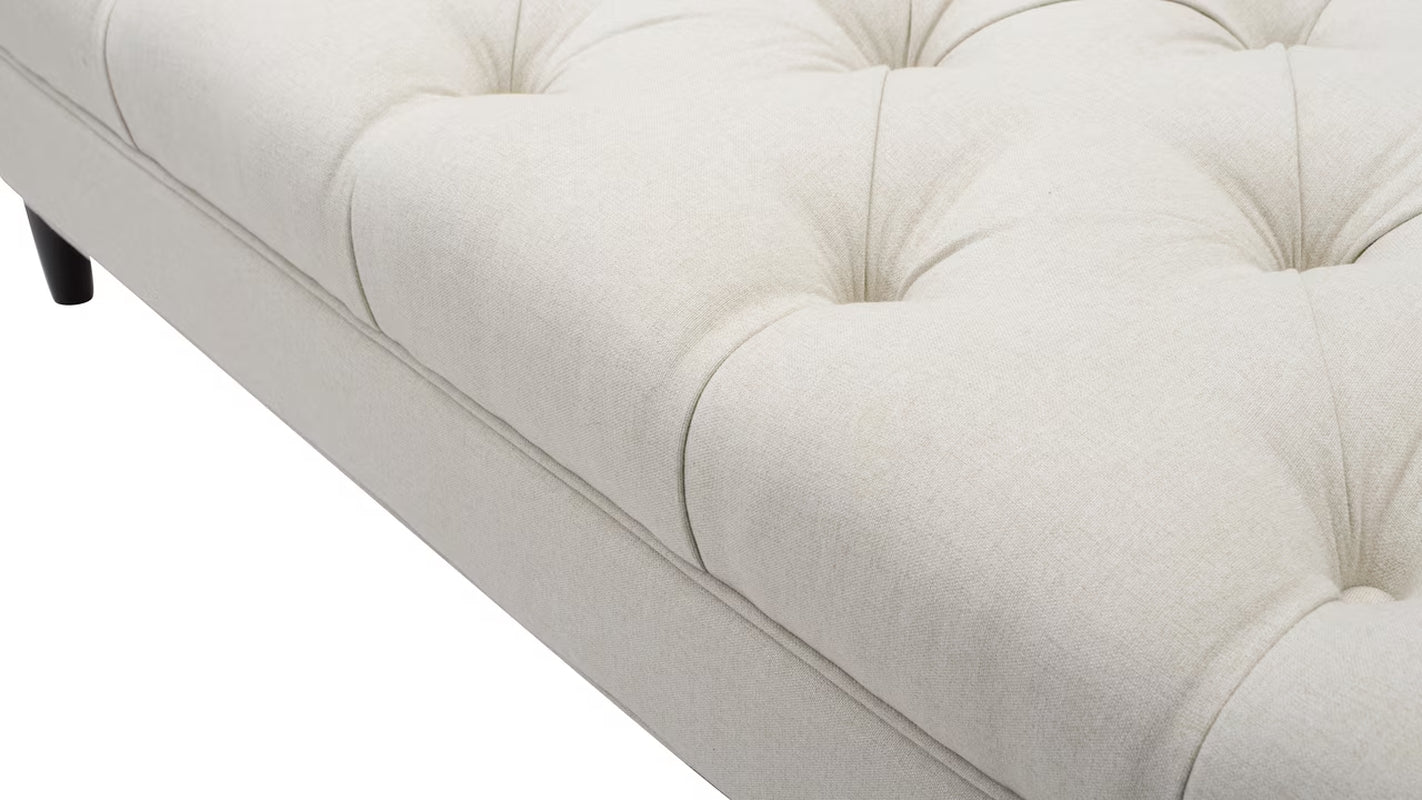 Alma Tufted Flare Arm Entryway Bench, Sky Neutral