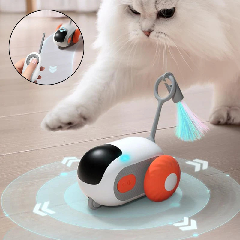 Jouet interactif pour chat télécommandé, chargement USB, poursuite automatique, déplacement autonome, télécommande intelligente, jouet interactif pour chat, produits pour animaux de compagnie