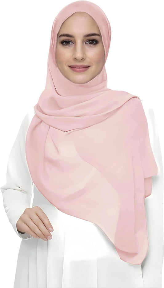 Premium Chiffon Hijab Head Scarf Shawl Wrap for Muslim Women Lightweight
