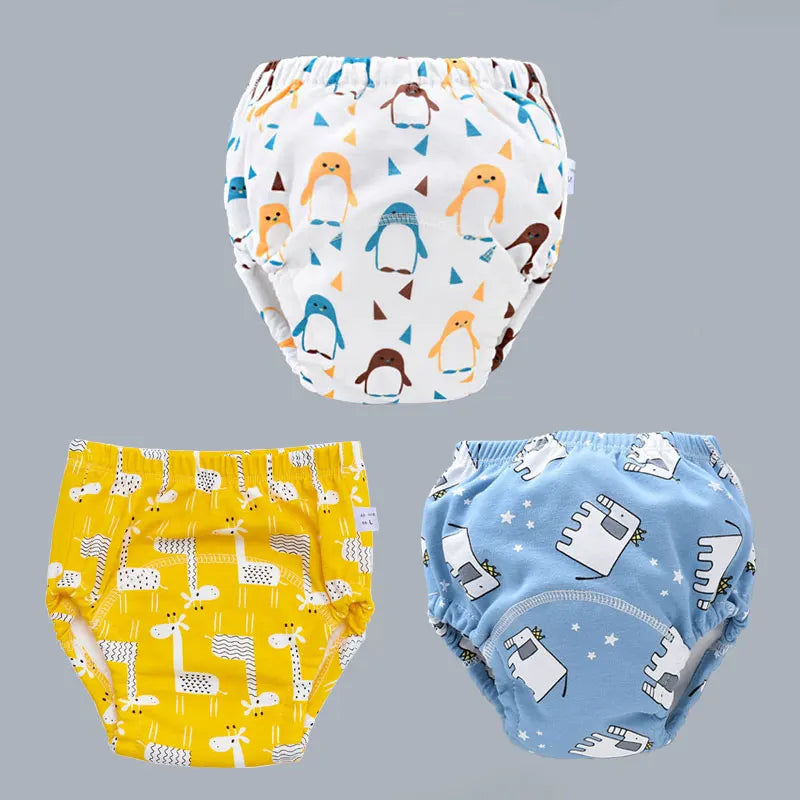 Baby Reusable Potty Training Pants Toddler Cotton Ecological Cloth Diaper Panties Waterproof Washable Nappies Boy Girl Underwear