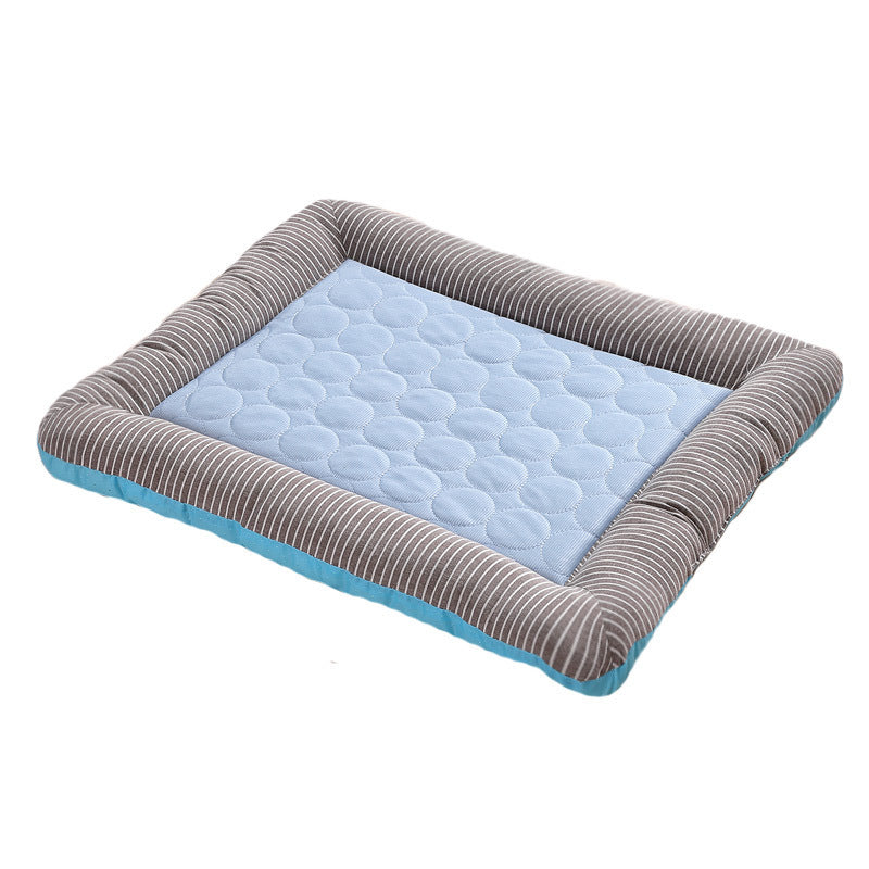 Tapis rafraîchissant pour animaux de compagnie, lit pour chiens, chats, chiots, chatons, tapis rafraîchissant pour animaux de compagnie, couverture en soie glacée, matériau doux pour dormir en été, bleu, respirant