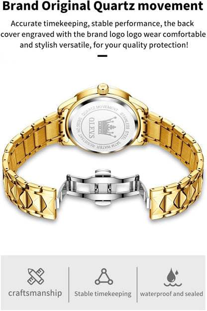 Watches for Men Luxury Diamond Casual Large Dial Watches Stainless Steel Waterproof Business Dress Analog Luminous Date Mens Watches