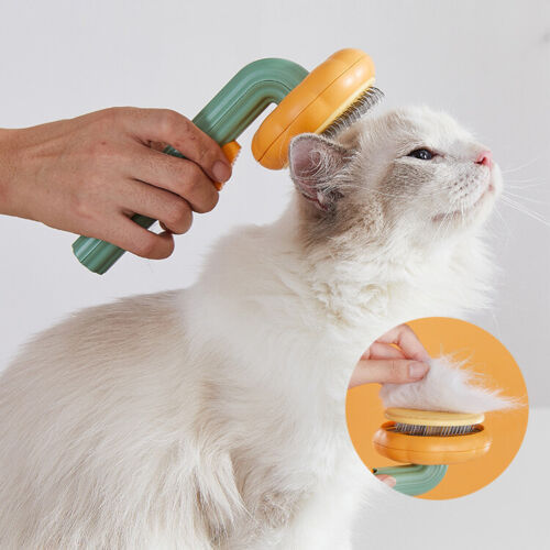 Brosse à citrouille pour animaux de compagnie, brosse autonettoyante pour chiens, chats, chiots, lapins, brosse de toilettage pour chats, élimine en douceur les sous-poils lâches, les tapis et les poils emmêlés