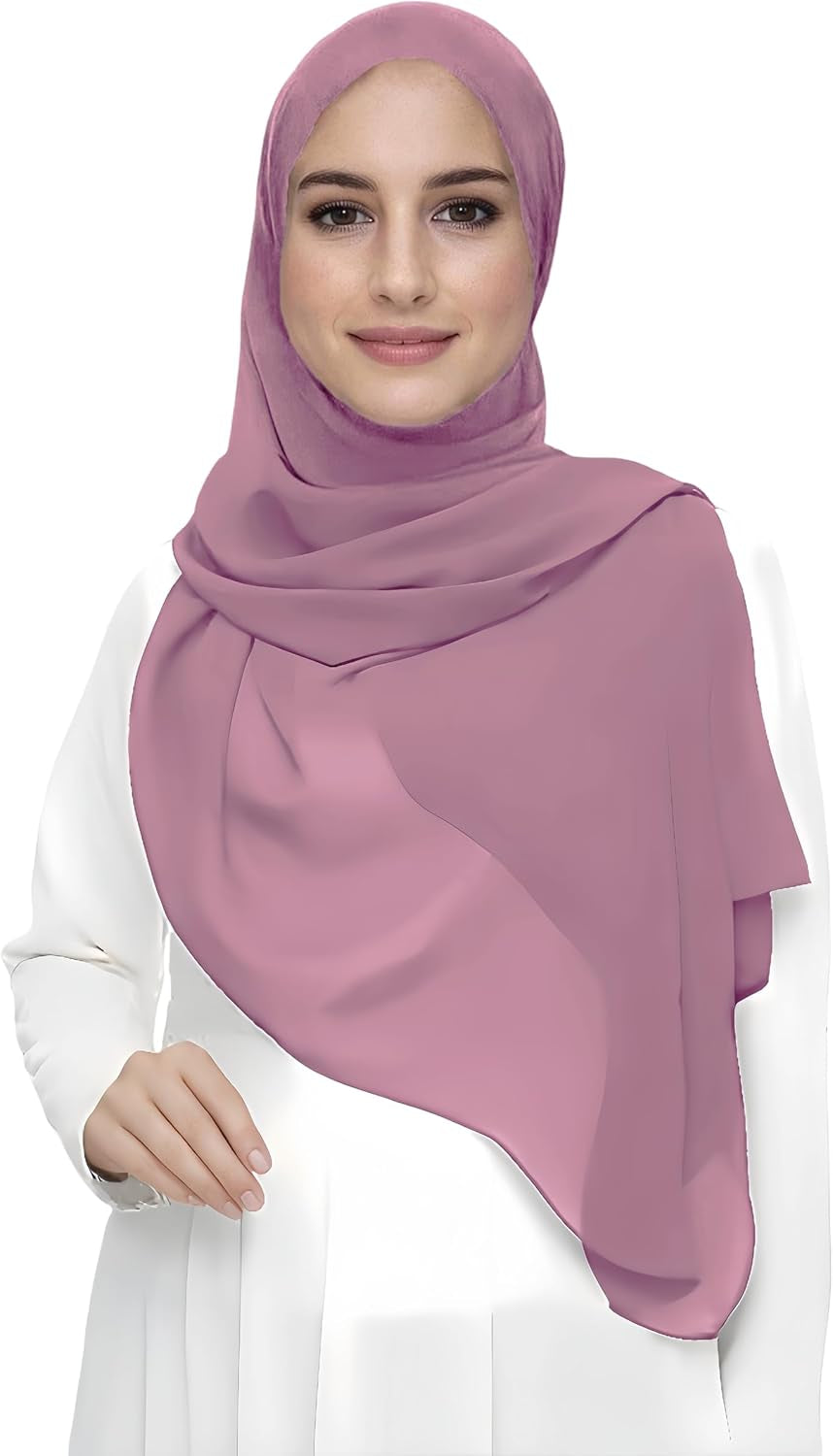 Premium Chiffon Hijab Head Scarf Shawl Wrap for Muslim Women Lightweight