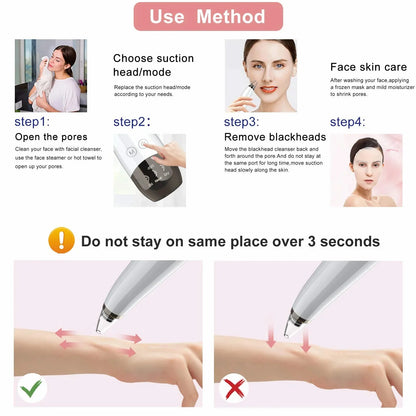 Upgraded Version Blackhead Remover Pore Vacuum Cleaner Pimple Extractor - Facial Pore Cleaner Pore Extractor, USB Rechargeable Blackhead Remover Vacuum with 5 Probes