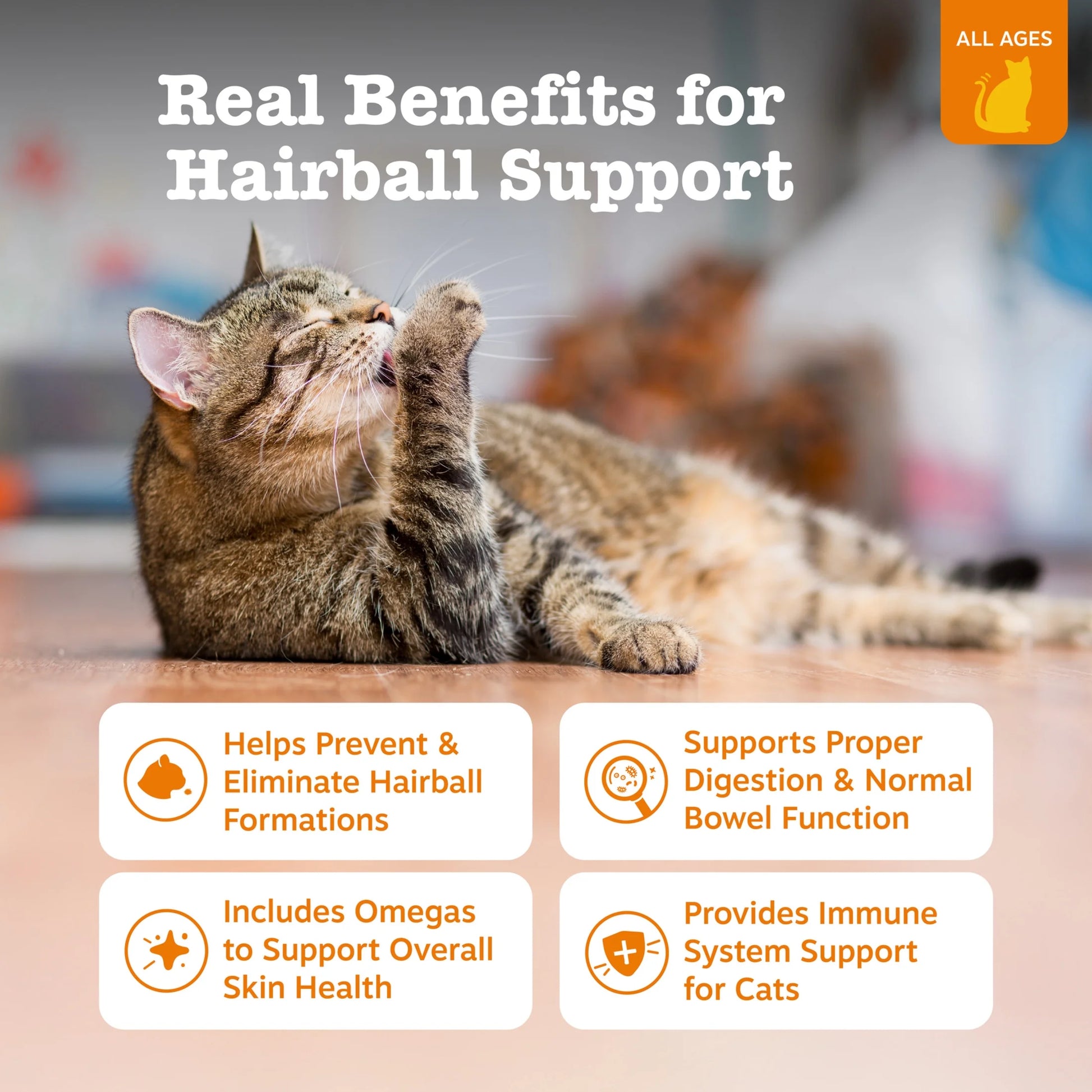 Hairball Chews Bacon Flavor, 60 Count