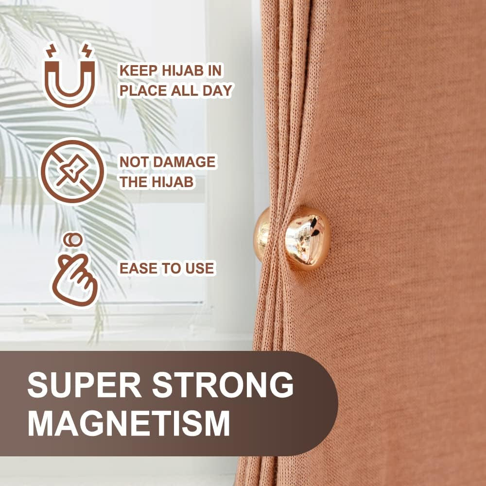 8 Pairs Premium Strong Hijab Magnetic Pins, No-Snag Multi-Use Hijab Magnets, Professional Pinless Magnetic Hijab Pins, Shiny and Matte Style Pack