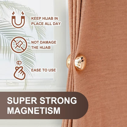 8 Pairs Premium Strong Hijab Magnetic Pins, No-Snag Multi-Use Hijab Magnets, Professional Pinless Magnetic Hijab Pins, Shiny and Matte Style Pack