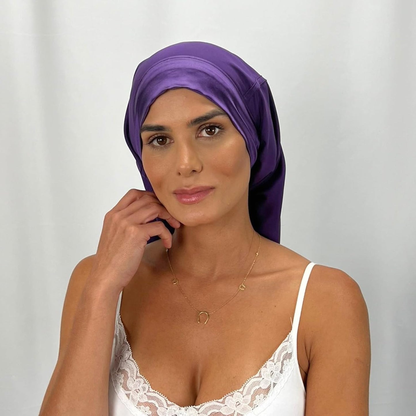 100% Mulberry Silk Hair Sleep Bonnet - Reversible Sleep Bonnet for Women, Wide Band Adjustable Tie, Night Cap for Curly Hair