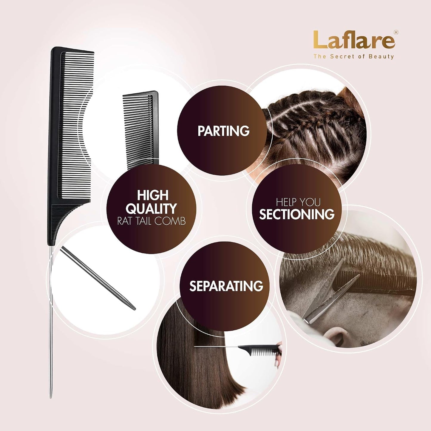 Braiding Rack for Hair with Comb Set & Braid Gel Wristband & Hair Clip, Hair Rack (Hair Extension Holder with 60 Pegs,) with Hair Braiding Accessories (PPCOM4)