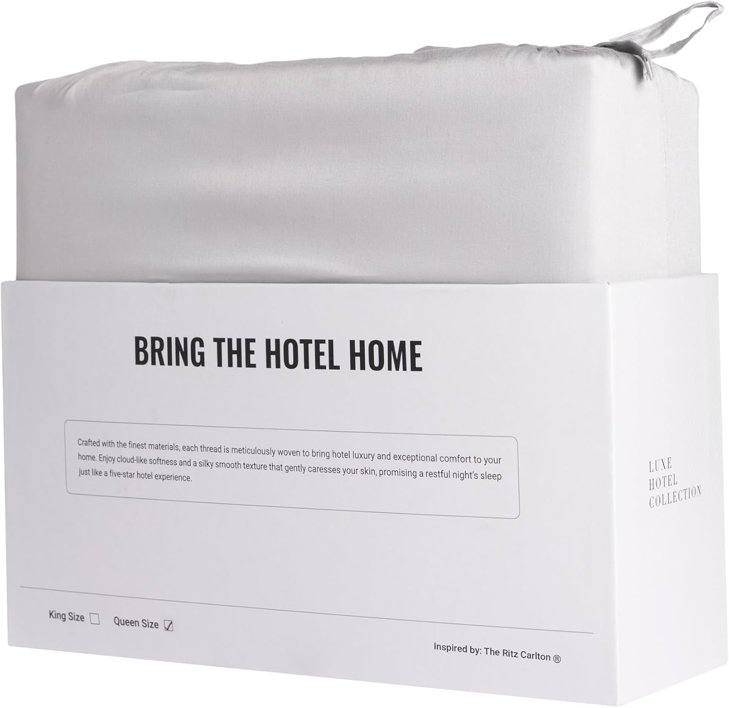 Luxury Sateen Cotton Sheet Set – 100% Certified Extra-Long-Staple Cotton – Ultra-Soft, Breathable & Smooth – the Ritz Carlton Hotel Luxe Cotton Blend Sheet Set (Silver, Queen (U.S. Standard)