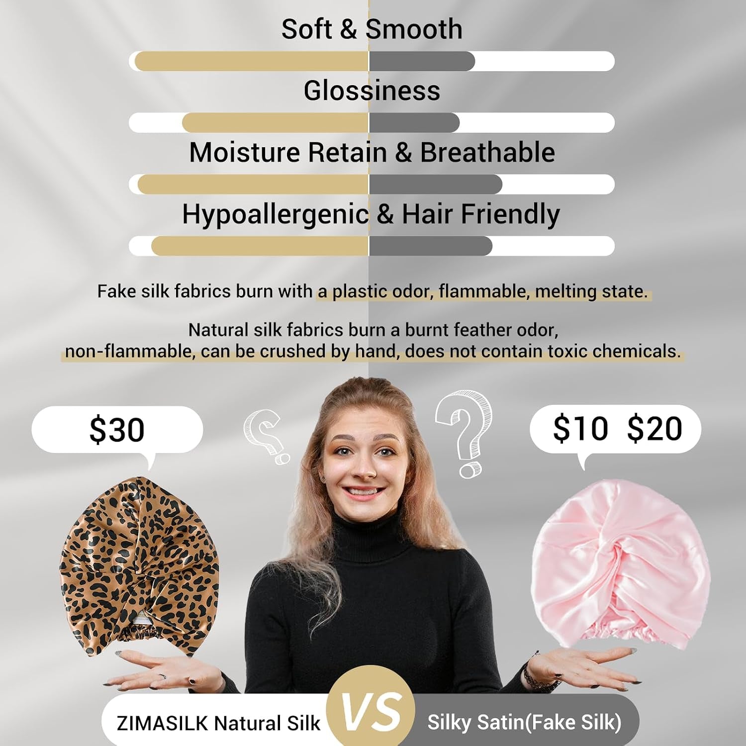 22 Momme 100% Pure Silk Bonnet for Sleeping, Leopard Black/Golden | Double Layer Breathable Highest Grade 6A Silk Hair Wrap, Sleeping & Hair Care, Adjustable Elastic Stay on Head, 1Pc