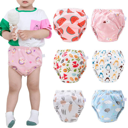 Baby Reusable Potty Training Pants Toddler Cotton Ecological Cloth Diaper Panties Waterproof Washable Nappies Boy Girl Underwear