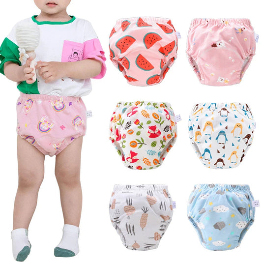 Baby Reusable Potty Training Pants Toddler Cotton Ecological Cloth Diaper Panties Waterproof Washable Nappies Boy Girl Underwear