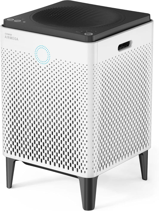 COWAY Air Purifier for Home up to 3,120Ft², Washable Pre-Filter and HEPA Filter for Smoke, Allergies, Pet Dander, Odor, AQI, Auto & Sleep Mode, Timer, 5Yr Warranty, Airmega 400 White, AP-2015F