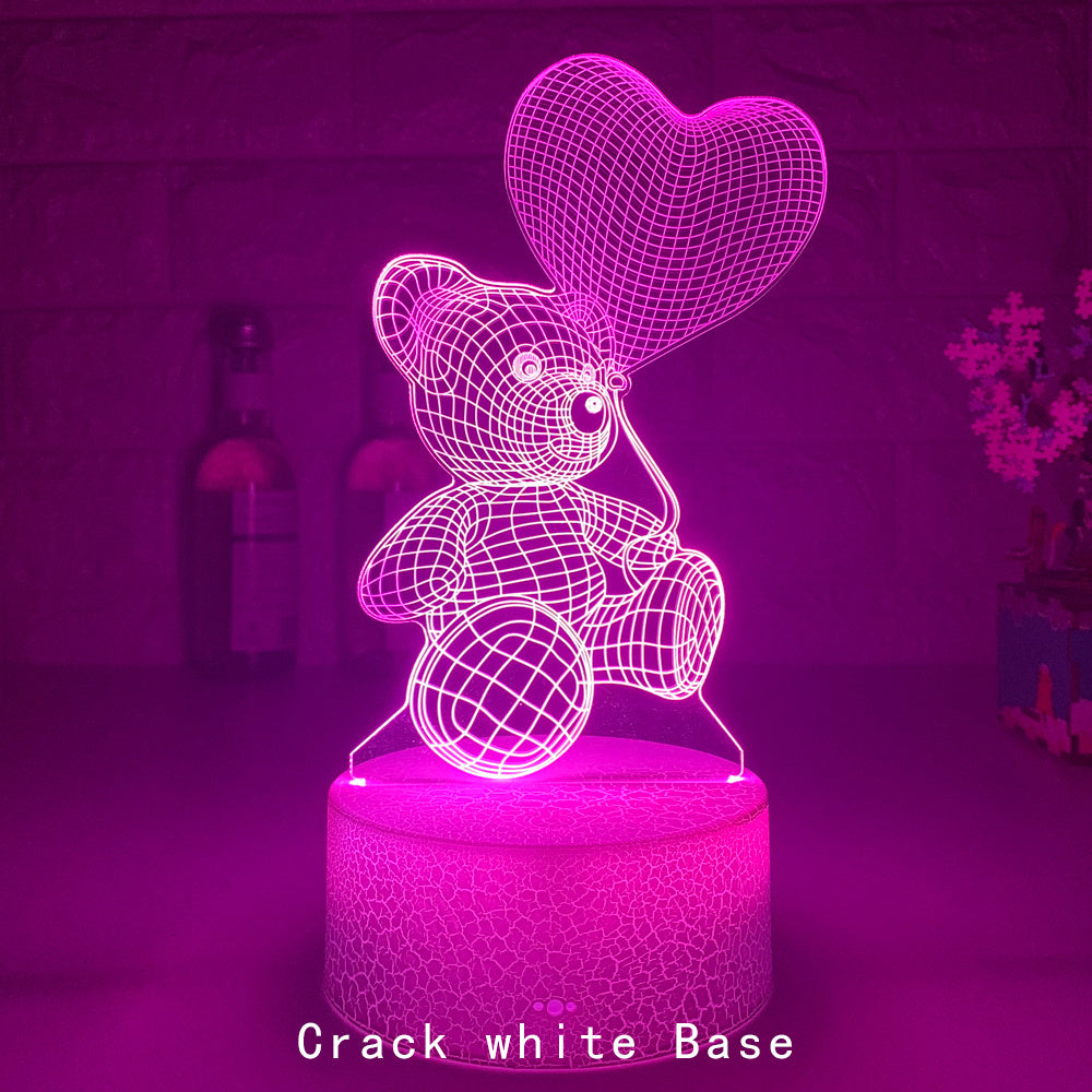 Lampe 3D en acrylique USB LED veilleuses néon lampe de noël décorations de noël pour la maison chambre anniversaire décor cadeaux de saint valentin