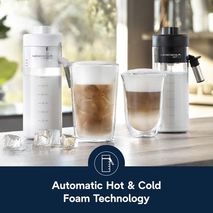 De'Longhi Eletta Explore Espresso Machine with Coffee Grinder, Milk Frother | #1 Worldwide Espresso Machine Maker, 50+ One-Touch Recipes, Travel Mug, Hot & Cold Frother, Built-In Grinder, 4 User Profiles