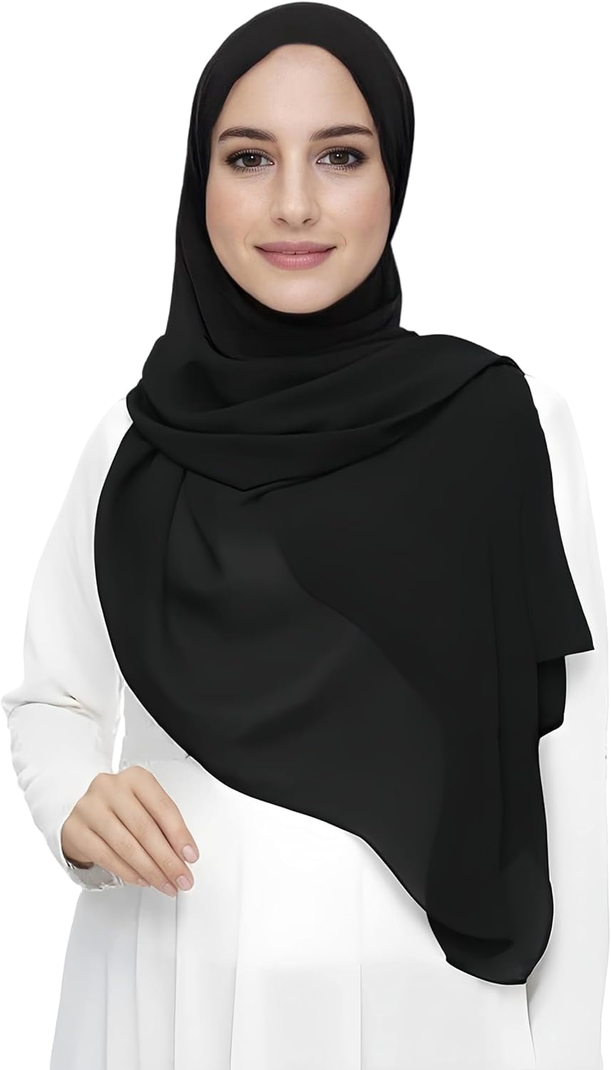 Premium Chiffon Hijab Head Scarf Shawl Wrap for Muslim Women Lightweight