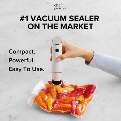 Compact Vacuum Sealer for Food Vacuum Sealer Machine + 30 Reusable Vacuum Bag...