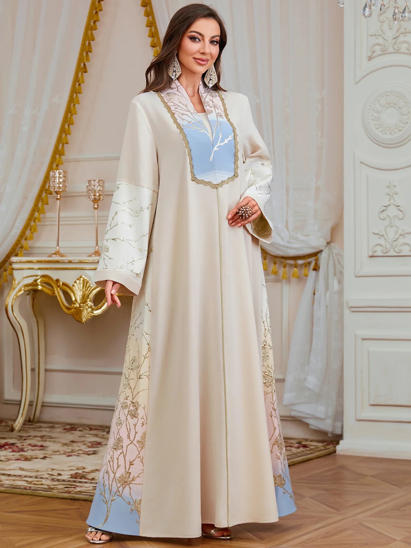 Luxury Abaya Diamond Caftan Dress