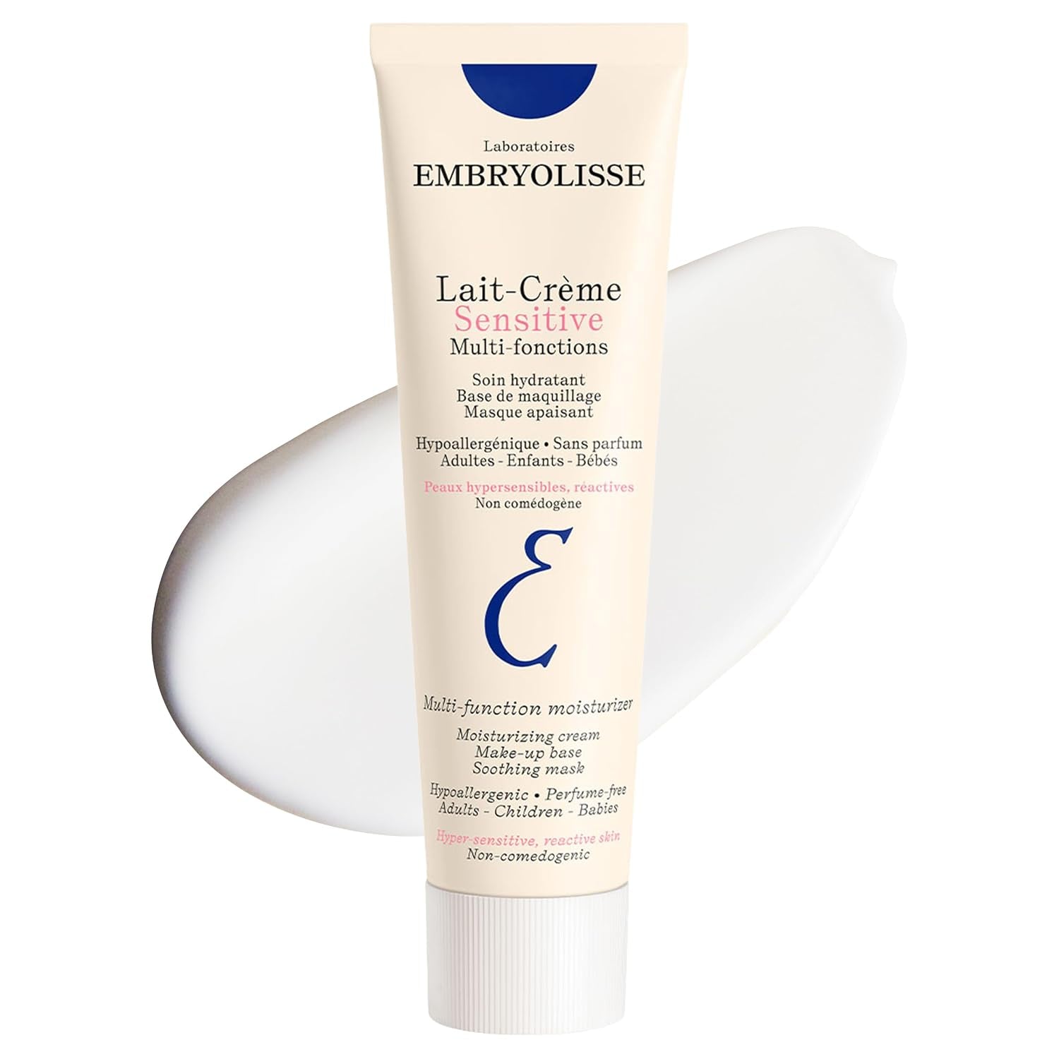 Embryolisse Lait-Crème Concentré Sensitive Face Moisturizer and Makeup Primer, Hypoallergenic Fragrance-Free Face Cream with Aloe Vera and Shea Butter