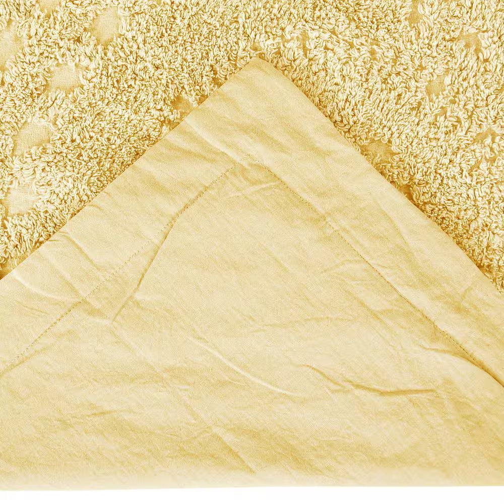 Rio Collection Floral Design Yellow Standard 100% Cotton Tufted Chenille Sham