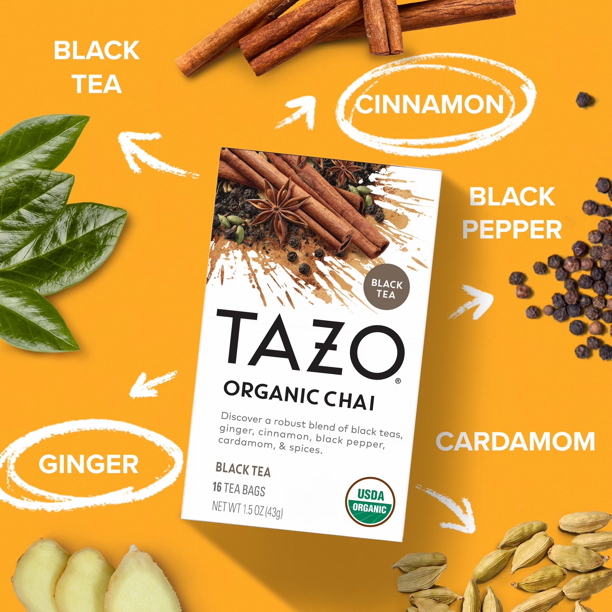 Organic Chai Black Tea Bags, 16Ct