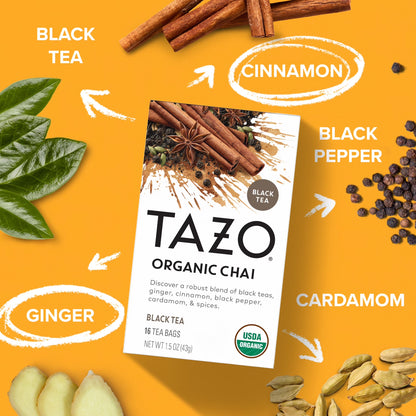 Organic Chai Black Tea Bags, 16Ct