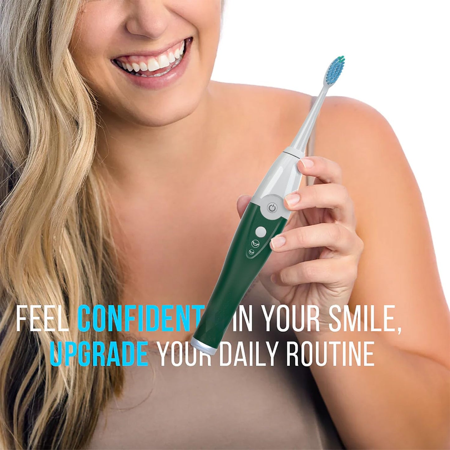 UV Sanitizing Sonic Toothbrush and Cleaning Station, Electric Toothbrush, Dual Speed Setting, Evergreen